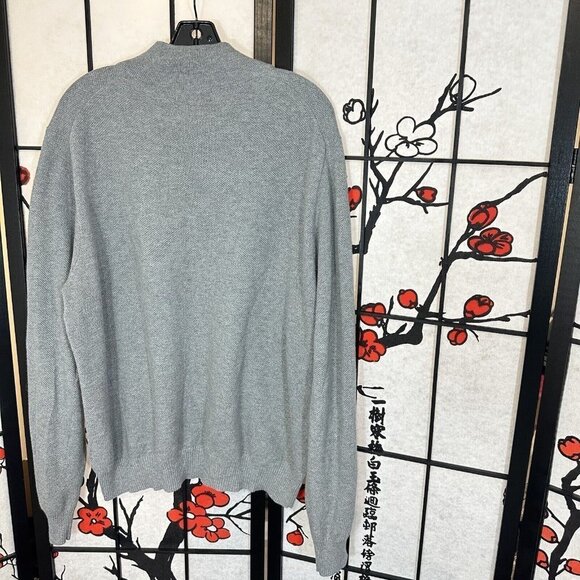 Brooks Brothers Sweater Pullover Size L Henley Waffle Knit Cashmere Cotton Gray - Picture 4 of 5